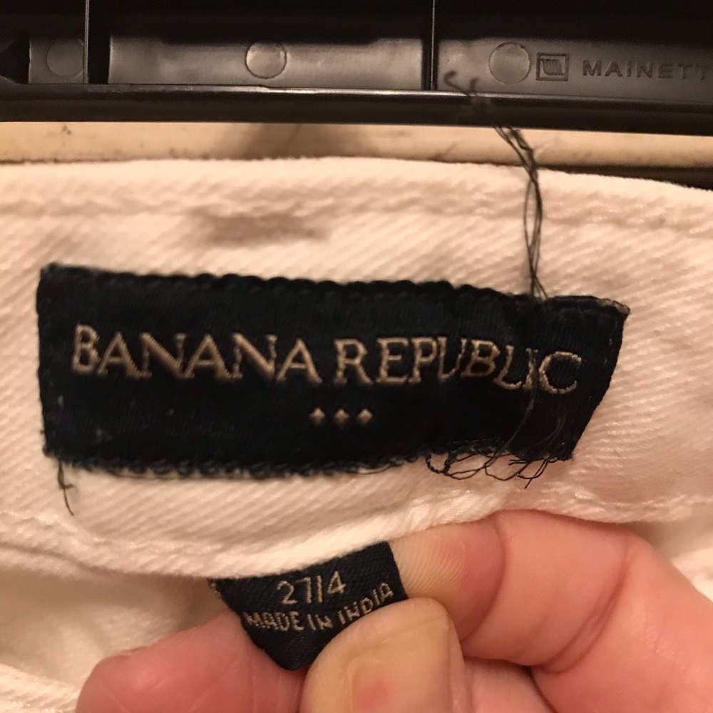 Banana republic white crop cuff denim low rise